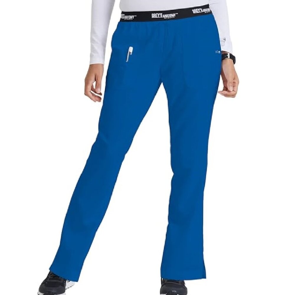 Grey's Anatomy Scrub Pant 4275 Aubrey 3-Pocket Low-Rise Flare Leg ROYAL BLUE NEW